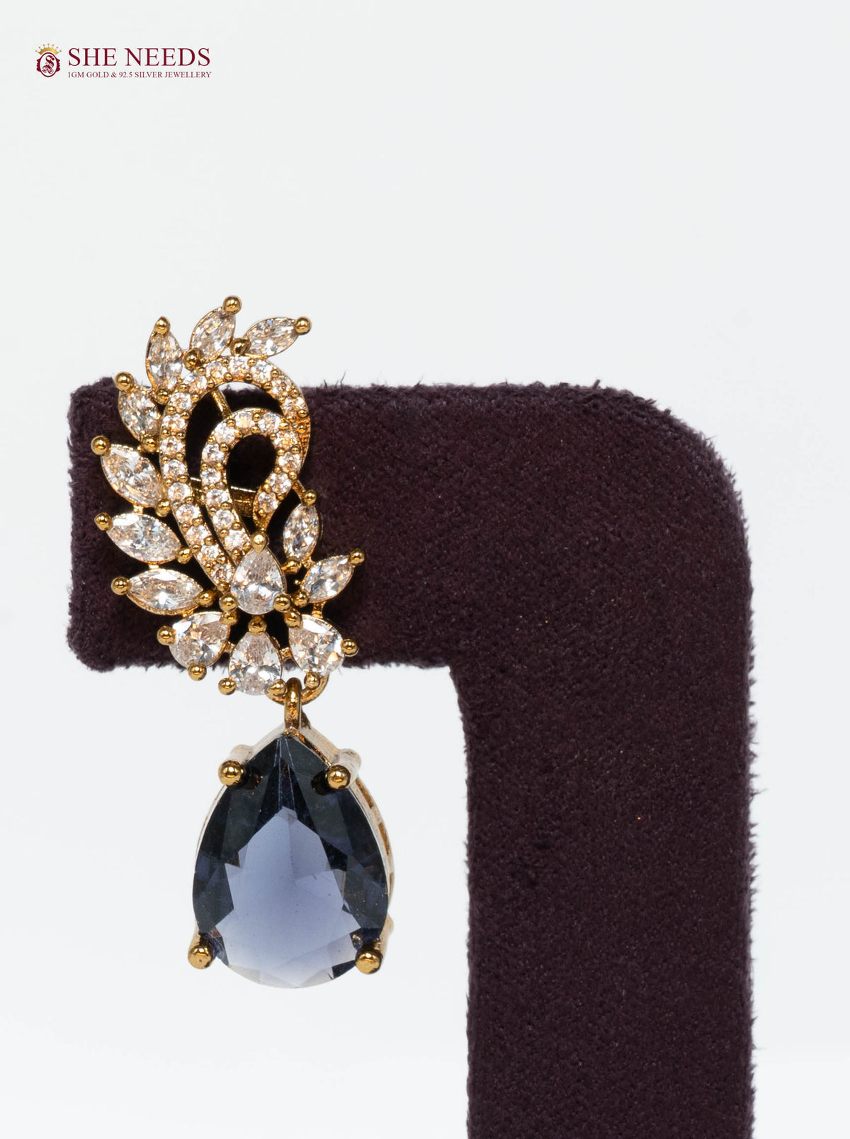 Light Blue Crystal Drop Earrings