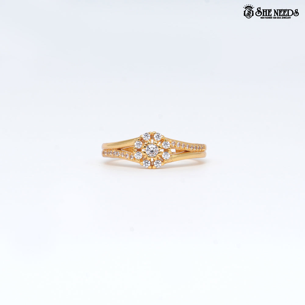 Radiant Halo Gold Rings