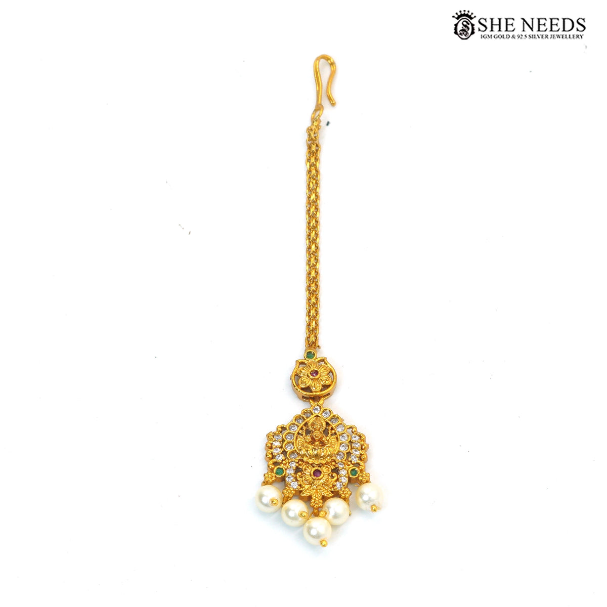 Royal Lakshmi Ruby Pearl Necklace Set