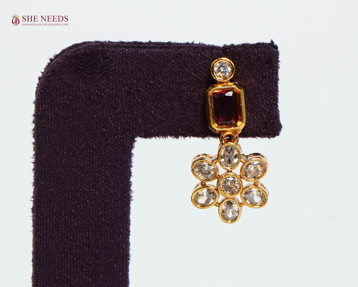Royal Navaratna Floral Necklace Set