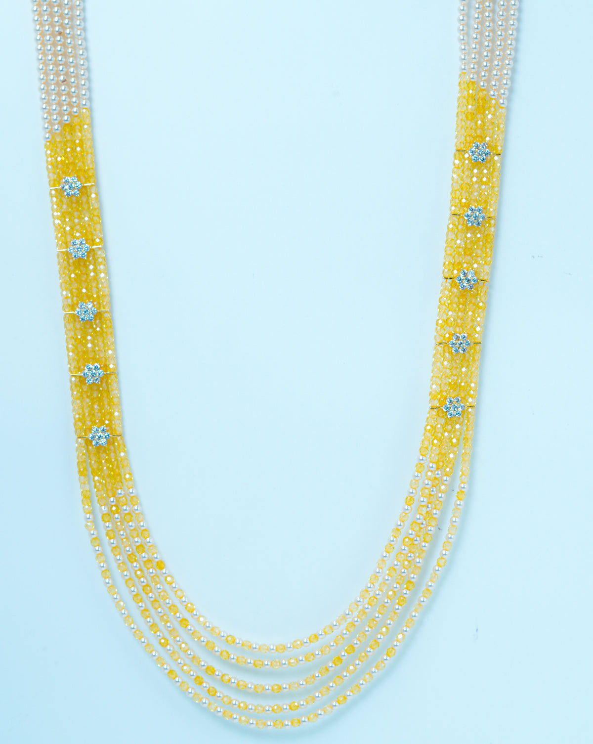 Ethnic Grace Yellow Pearl Beads Necklace