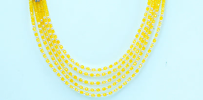 Ethnic Grace Yellow Pearl Beads Necklace
