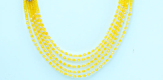 Ethnic Grace Yellow Pearl Beads Necklace