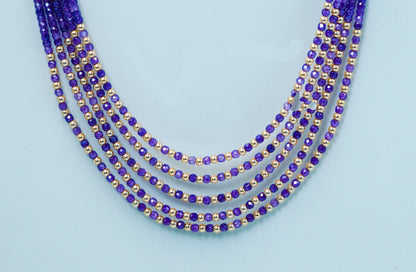 Ethnic Grace Purple Pearl Beads Necklace