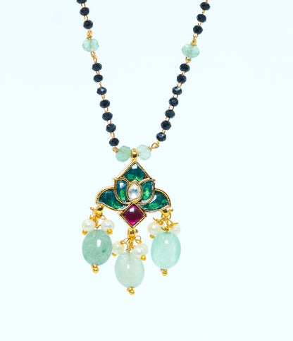 Emerald Charm  Mangalsutra Necklace
