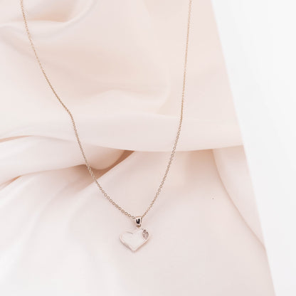 Silver Heart Pendant Chain Necklace