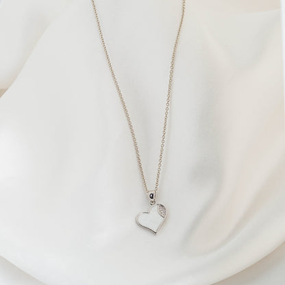 Silver Heart Pendant Chain Necklace