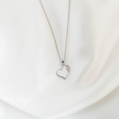 Silver Heart Pendant Chain Necklace