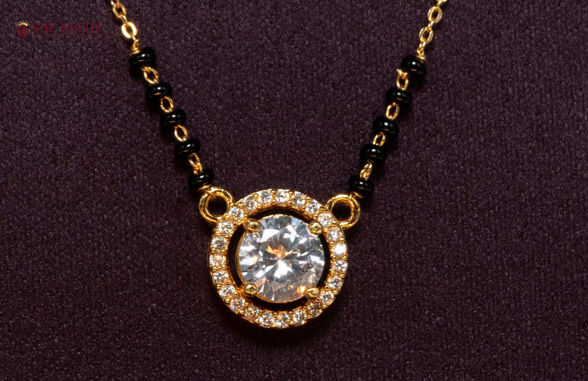Ishani Solitaire American Diamond Mangalsutra