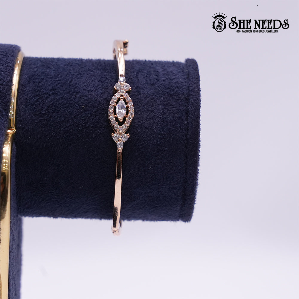 Timeless Oval Motif Kada Bangle (KIDS) with CZ Embellishments