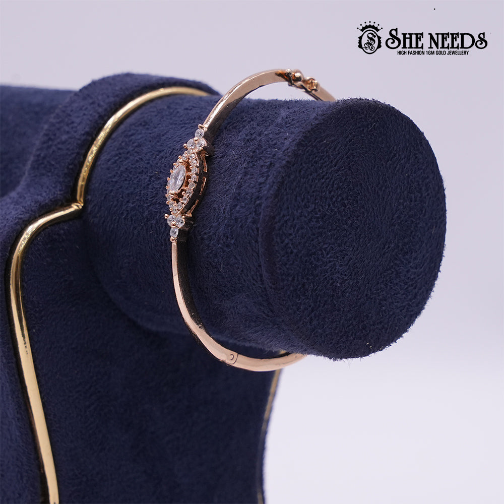 Timeless Oval Motif Kada Bangle (KIDS) with CZ Embellishments