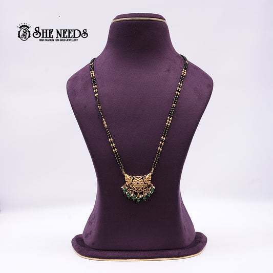 Mangalsutra Necklace BLACK BEADS long