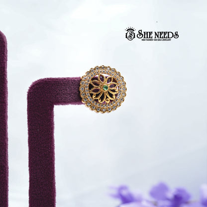 Emerald Lotus CZ Studs