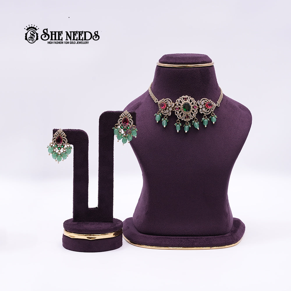 Victorial Bajuband Set (Red and Green Colour mix)