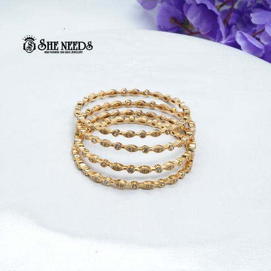 Line CZ Bangle Set