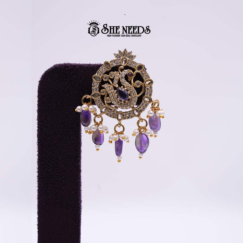 Stud Earrings (Purple)