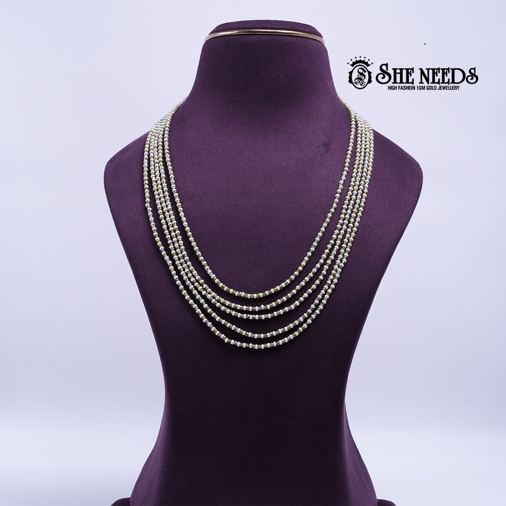 5-Line White Beads Chain