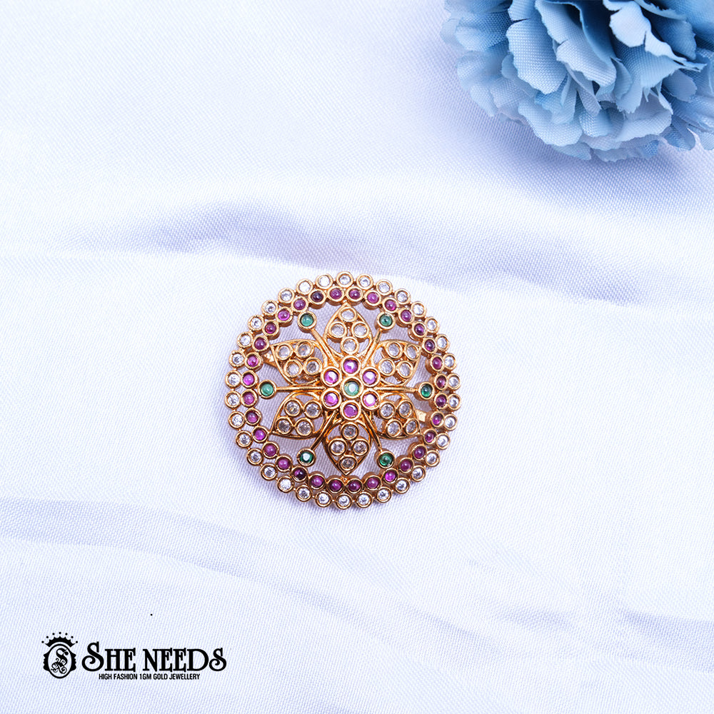 Lotus Design Saree Brooch