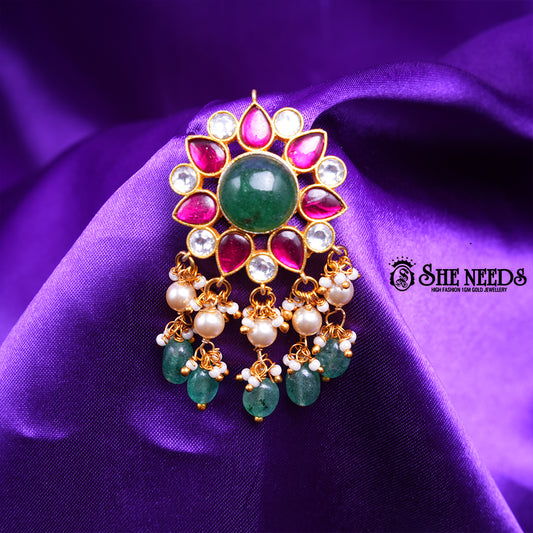 Floral Gem Chandbali