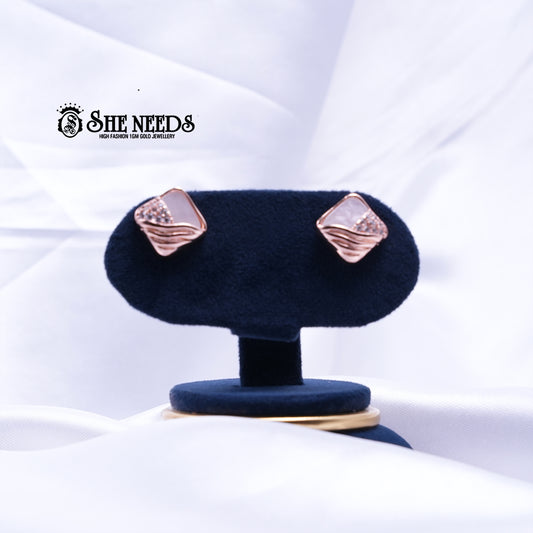 Rose Gold Wave Studs