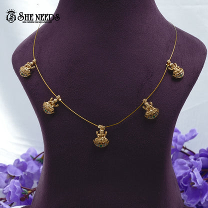 Ganesha Charm Wire Necklace