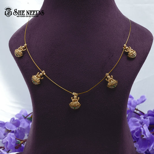 Ganesha Charm Wire Necklace