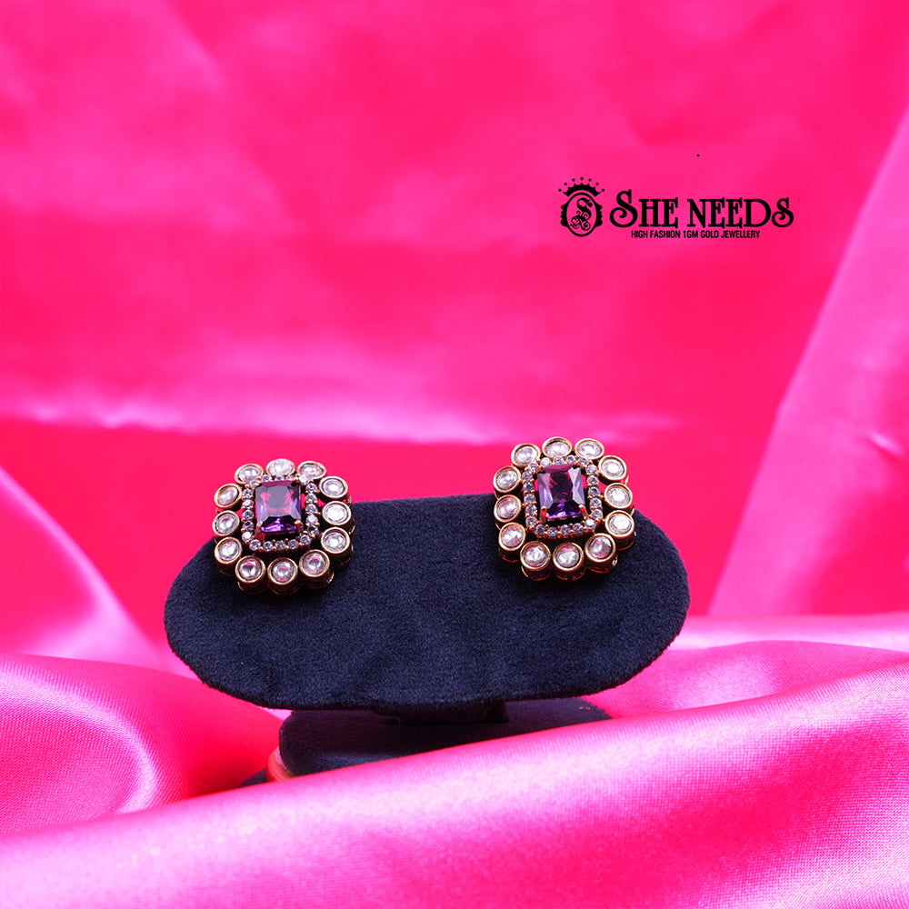VICTORIAN  RUBY STUDS