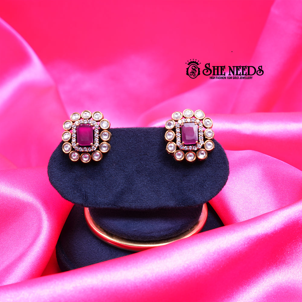 VICTORIAN  RUBY STUDS