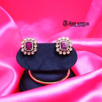 Victorian Ruby Statement Studs