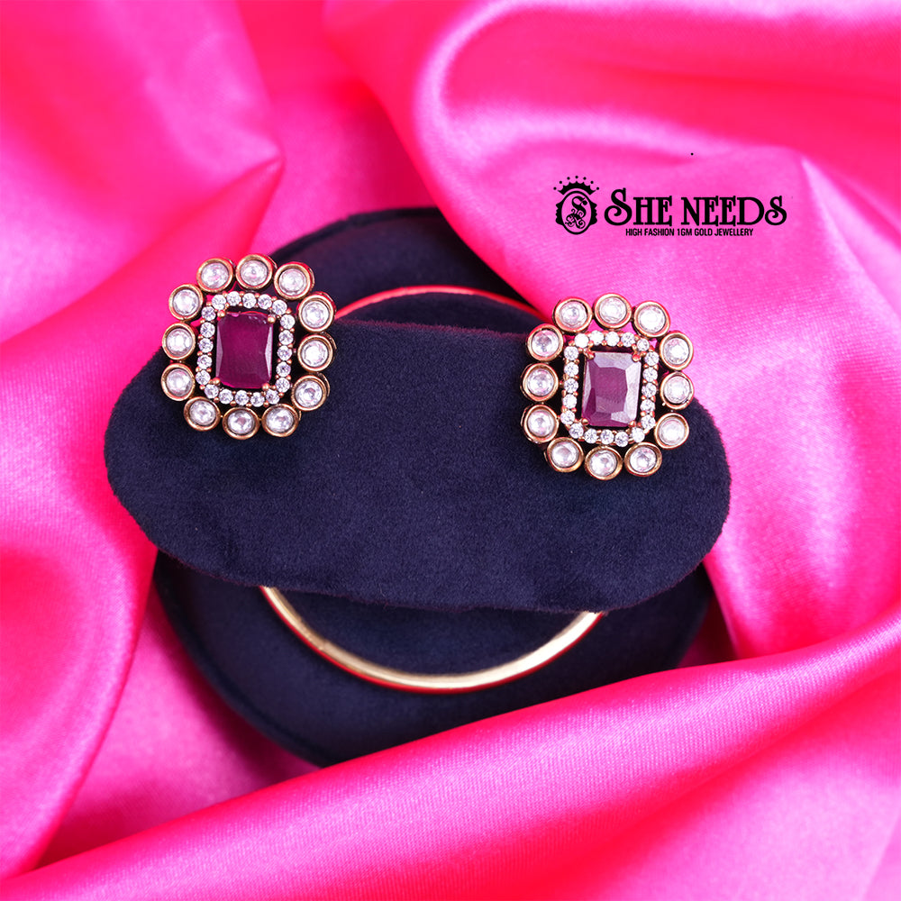 VICTORIAN  RUBY STUDS