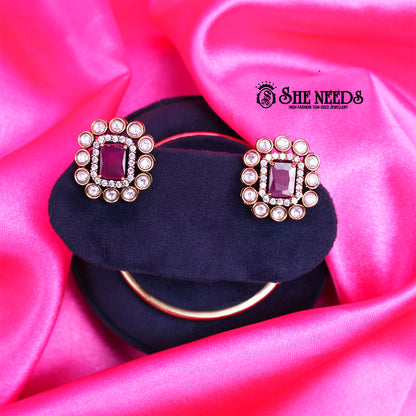 Victorian Ruby Statement Studs