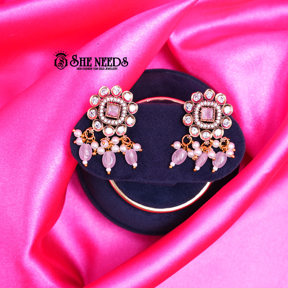 Kundan Dangler Studs