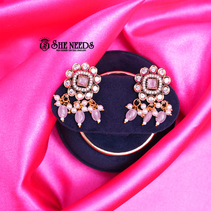 Kundan Dangler Studs