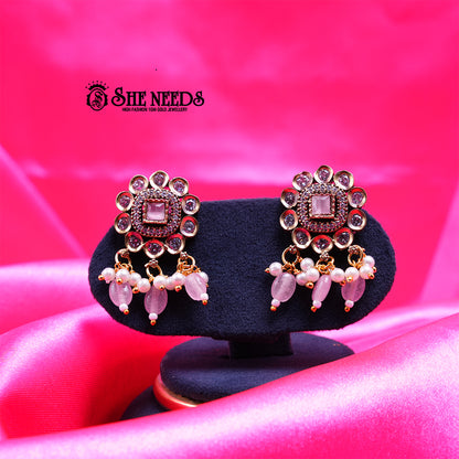 Kundan Dangler Studs