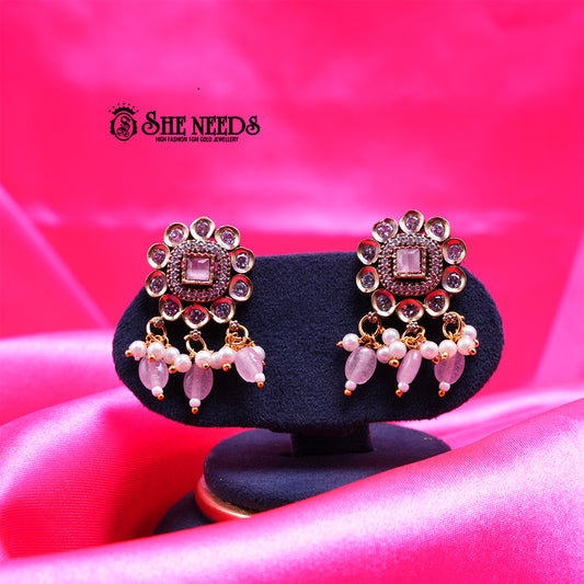Kundan Dangler Studs