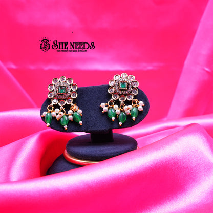 Kundan Dangler Studs