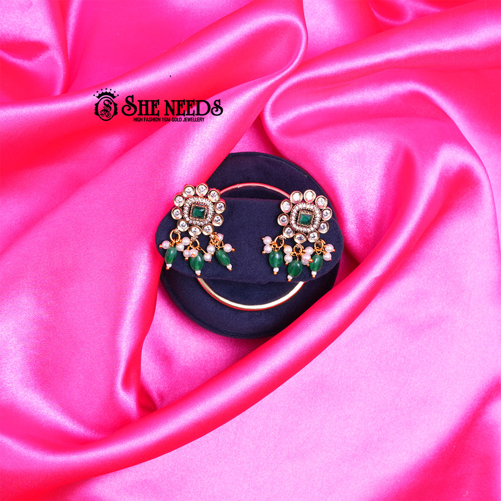 KUNDAN DANGLER STUDS